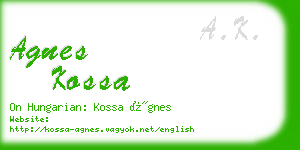 agnes kossa business card